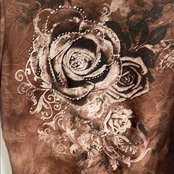 Brown Floral Women's Top - Picture 3 of 5